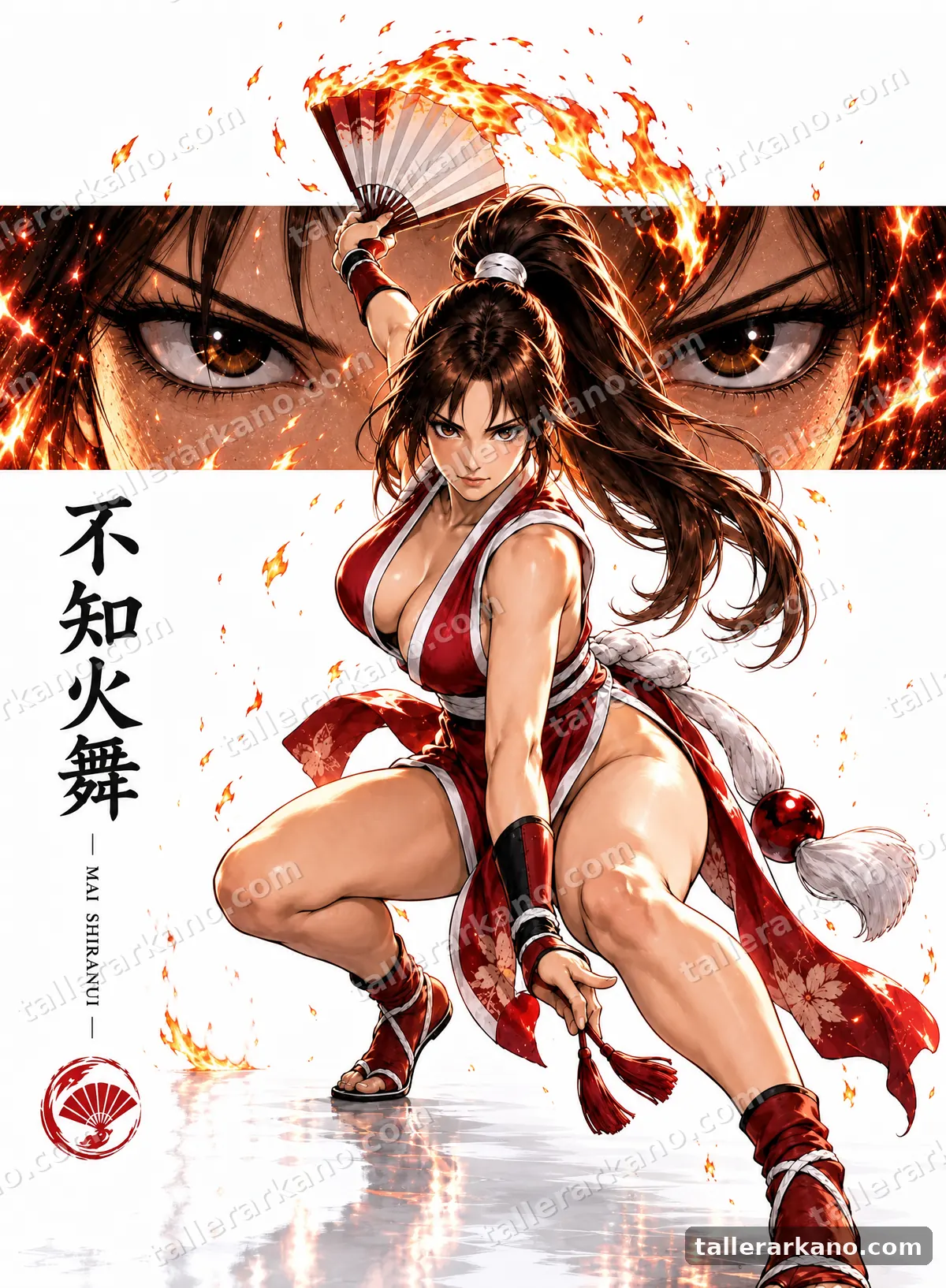 Mai Shiranui · Blanco — Poster de aluminio