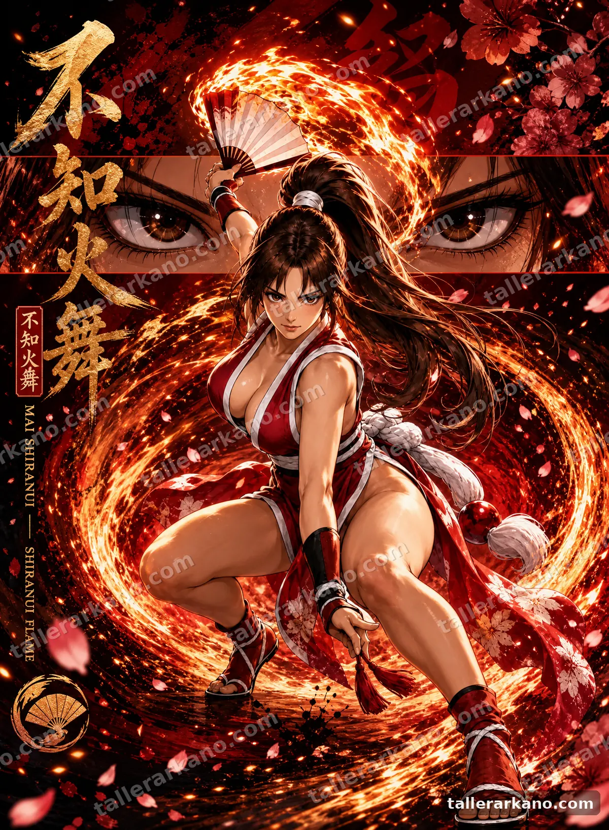 Mai Shiranui · Llamas — Poster de aluminio